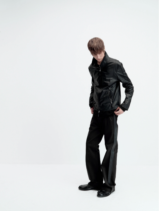 Leather Side Patchwork Flare Pants
