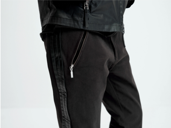 Leather Side Patchwork Flare Pants