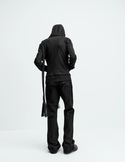 Back-stitched zipper hoodie
