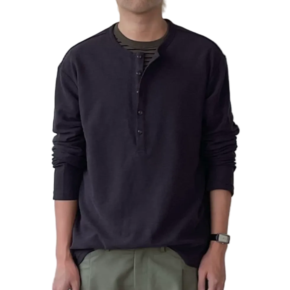 Henley collar base shirt