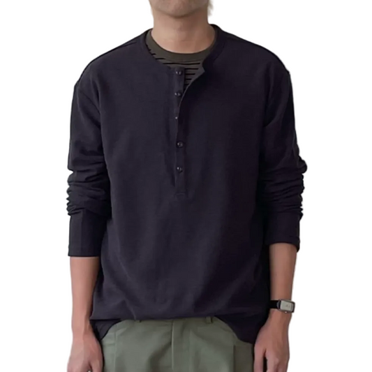 Henley collar base shirt