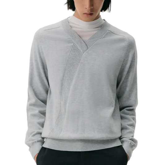 Patchwork saddle shoulder knit
