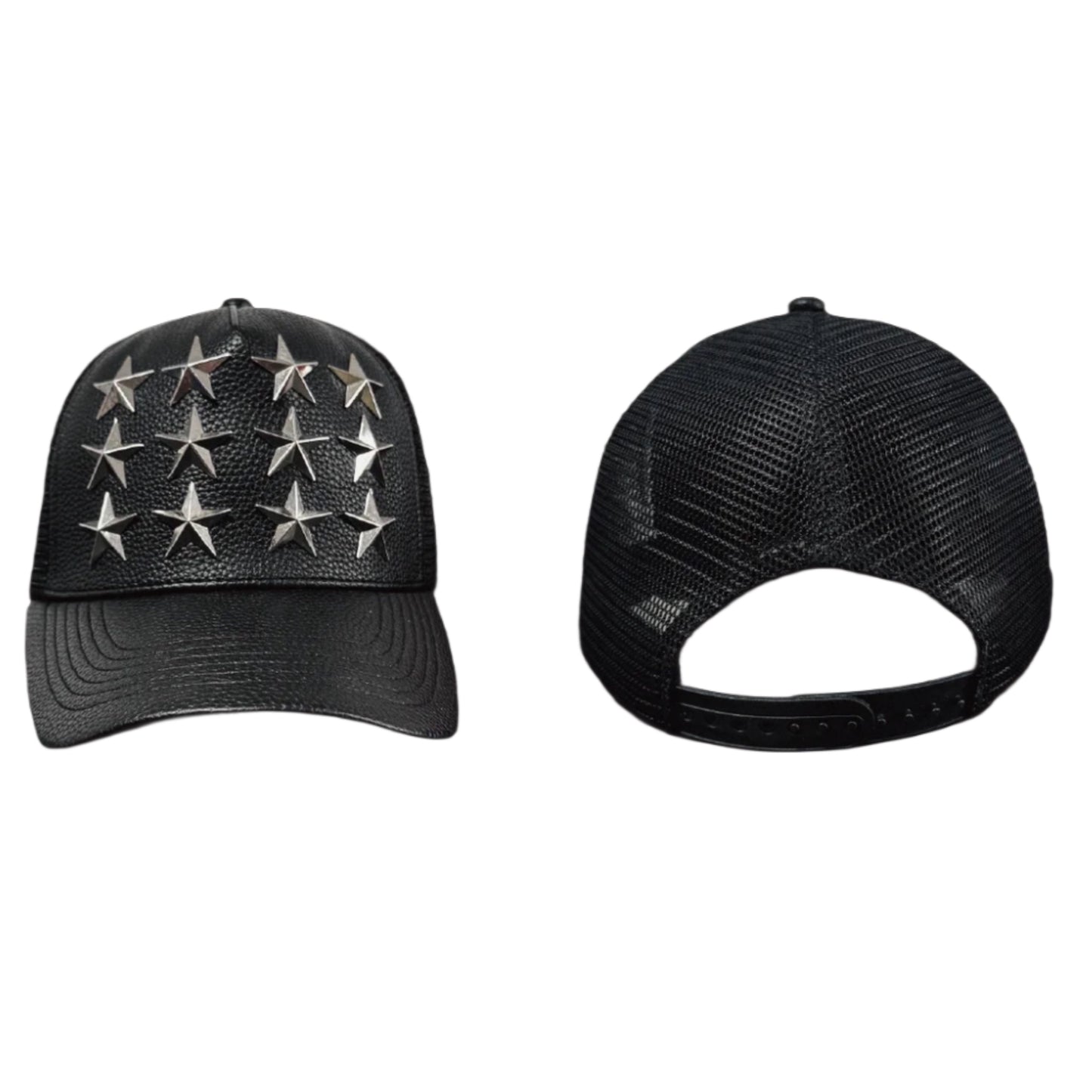 99CLUB Pentagram Rivet Lychee Skin Cap