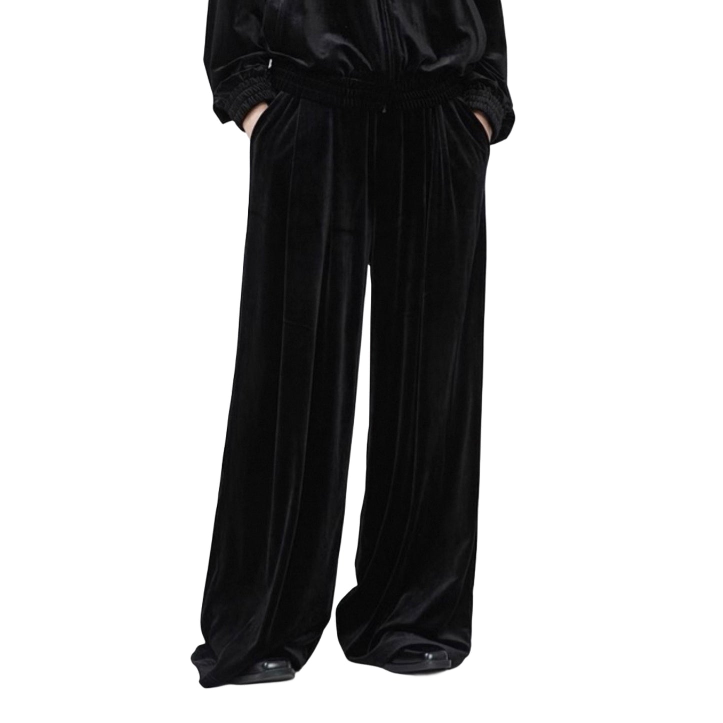 Wide-Leg Velvet drape Trouser