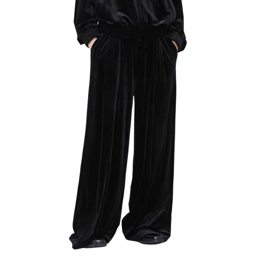 Wide-Leg Velvet drape Trouser