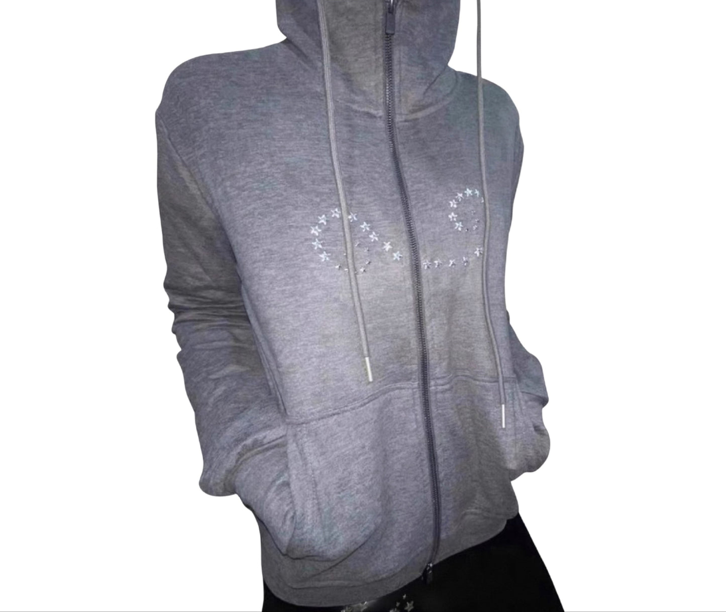 Angel gray zip hoodie