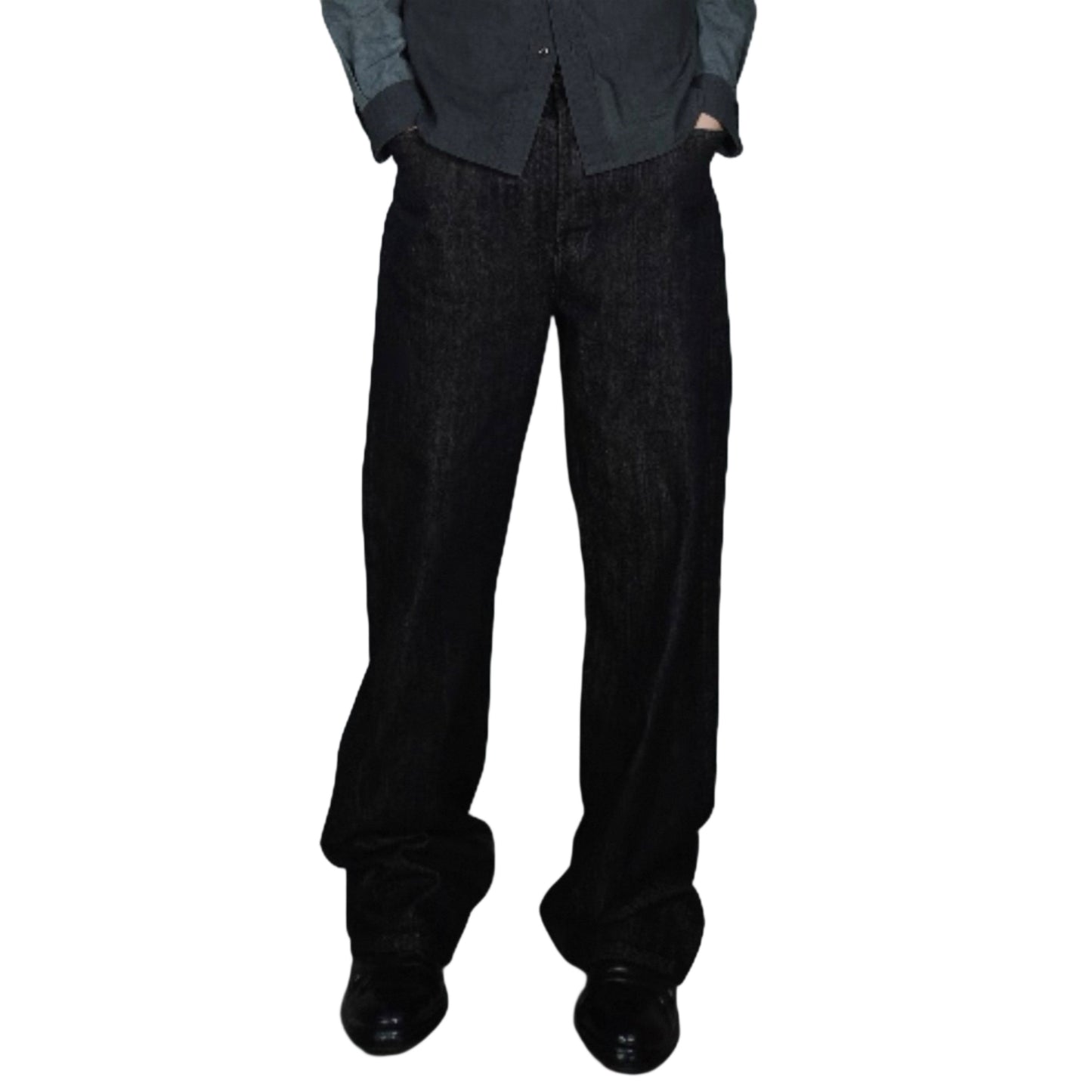 Raw Cow Wide-Leg Loose Jeans