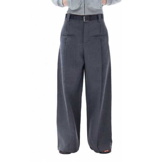 Wide-Leg front pocket Trouser Grey