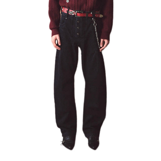 Lightning Placket Baffle Scimitar Washed Jeans