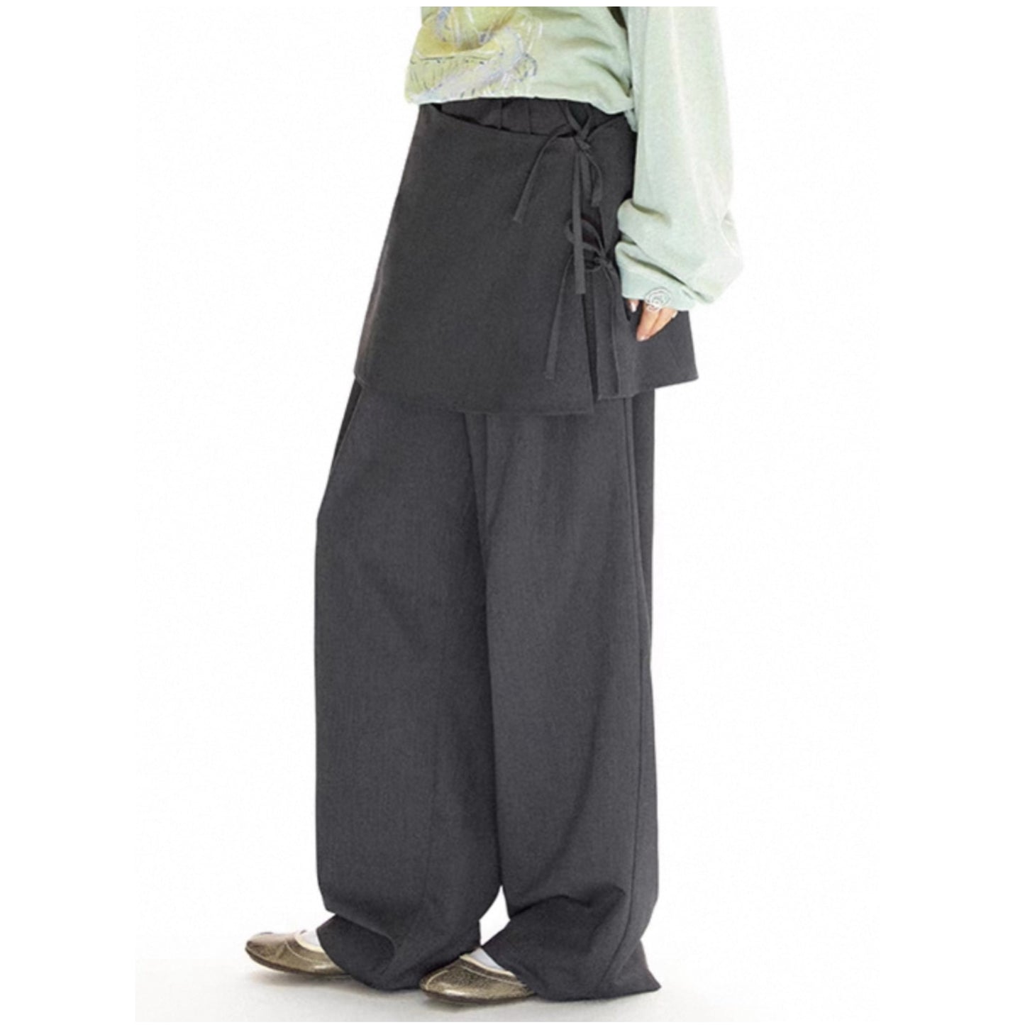 "One Song Solo" Layered straight trouser
