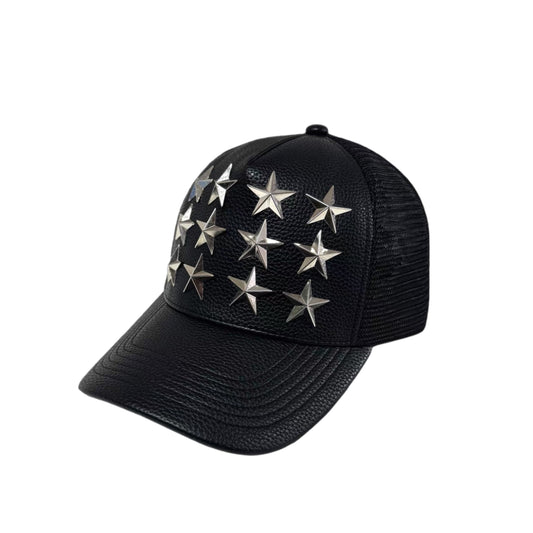 99CLUB Pentagram Rivet Lychee Skin Cap