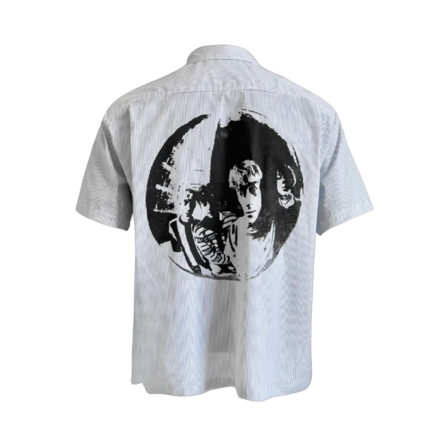 *Moon* Printed stripe short sleeve shirt
