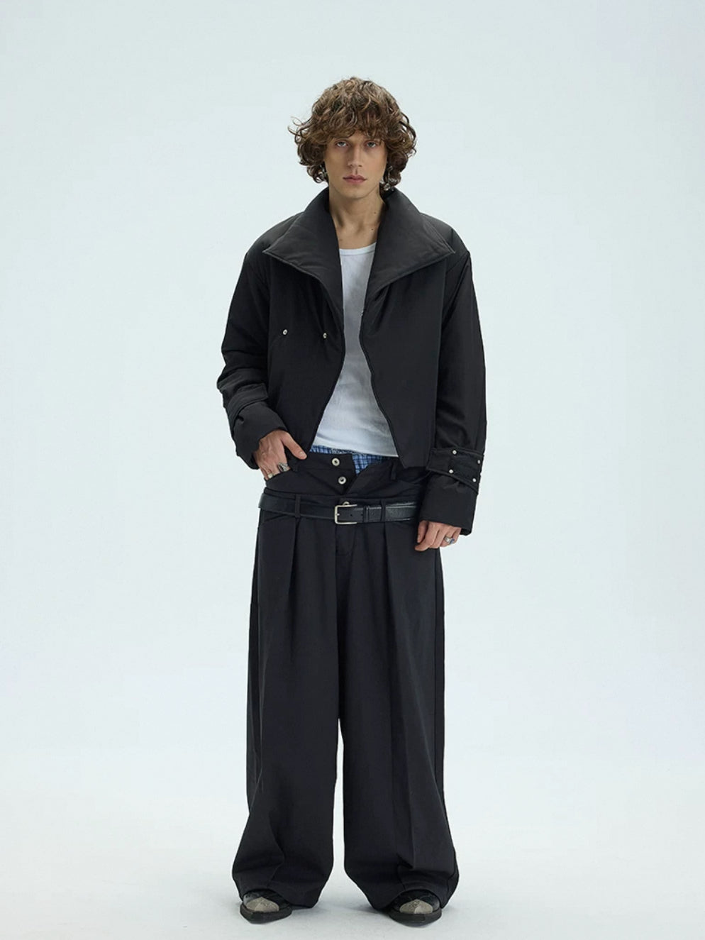 Single-button Short Padded Jacket