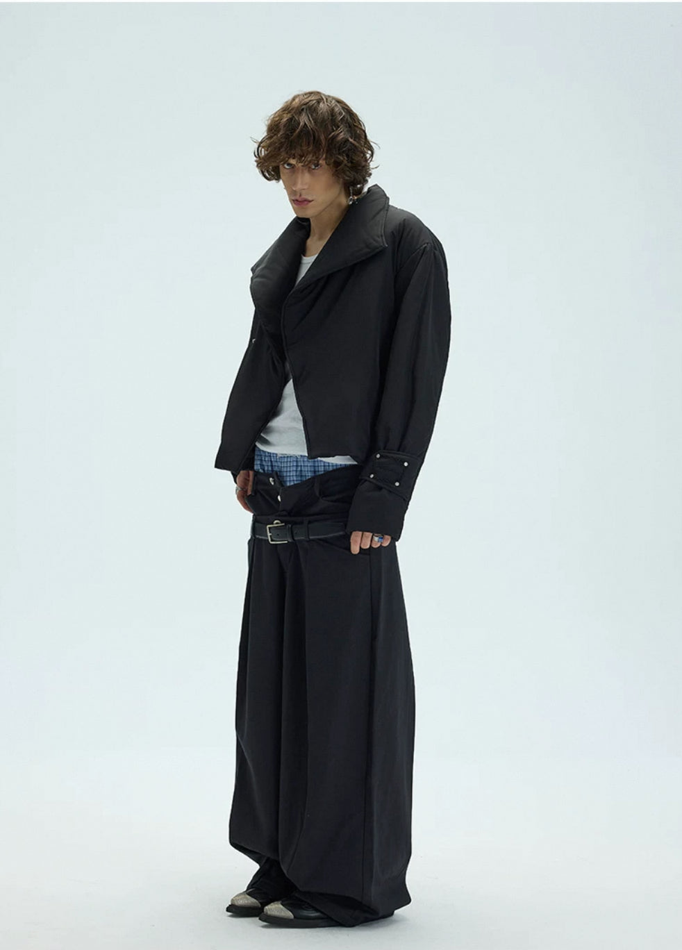 Single-button Short Padded Jacket