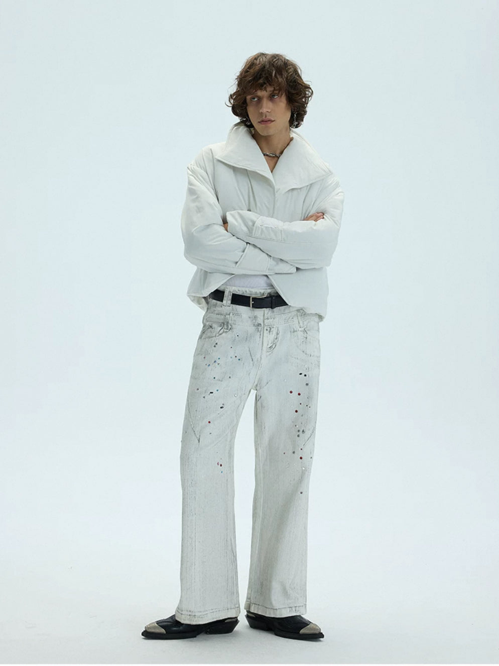 Single-button Short Padded Jacket