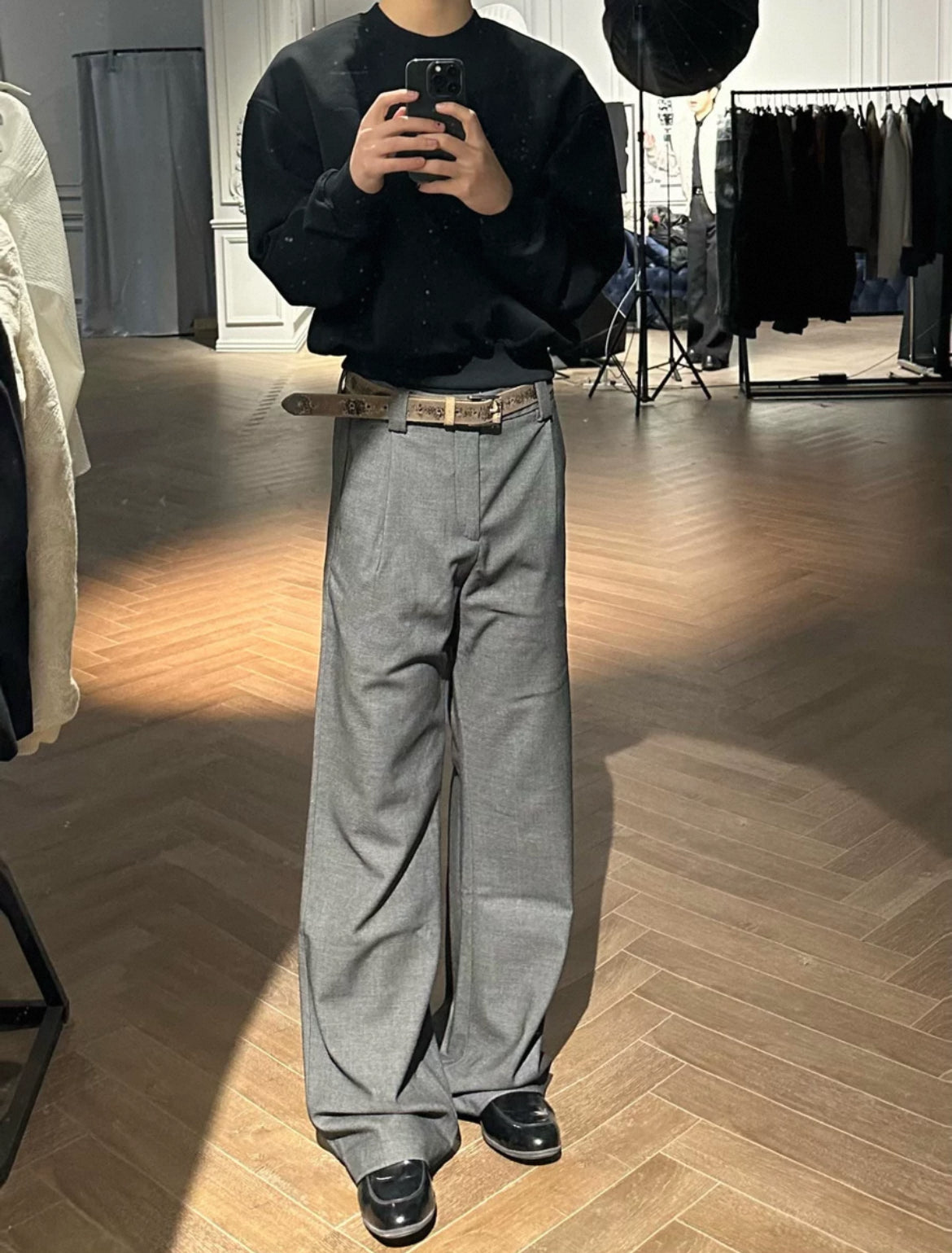 Draped Bootcut Suit Trouser