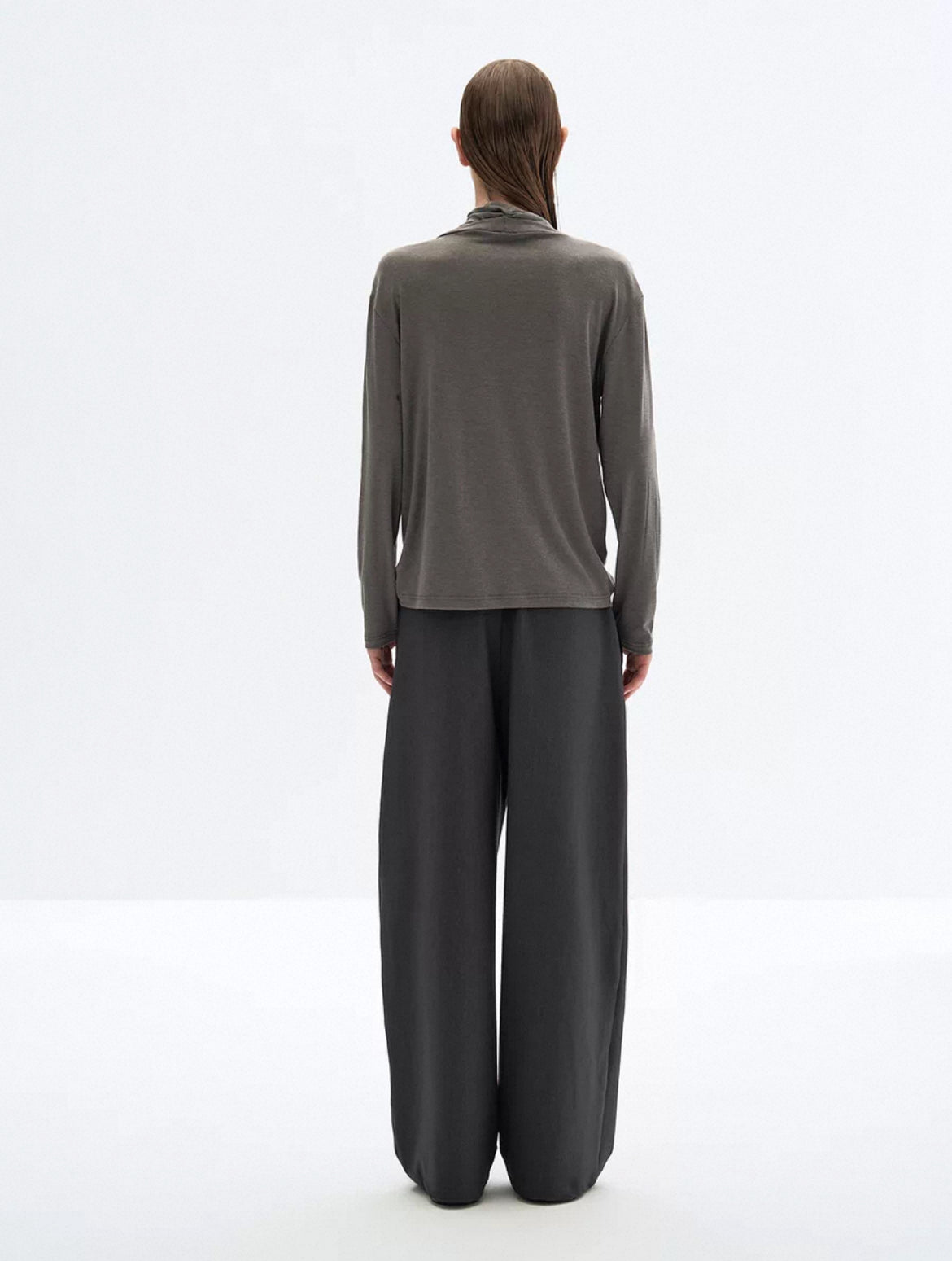 Wrap Neck Long Sleeve T-shirt
