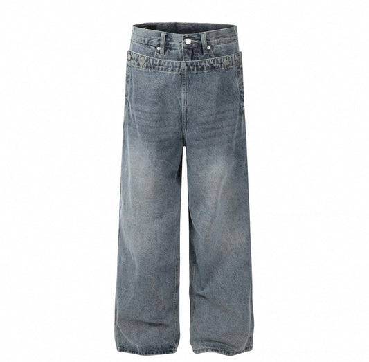 Double waist straight Thug Jeans