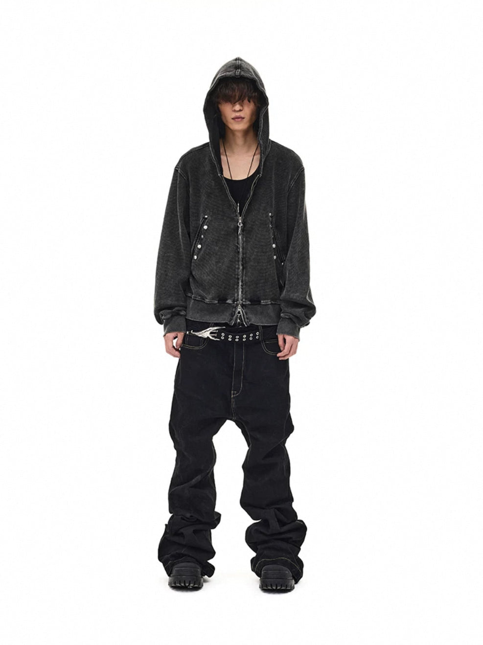 Studs Zip Hoodie
