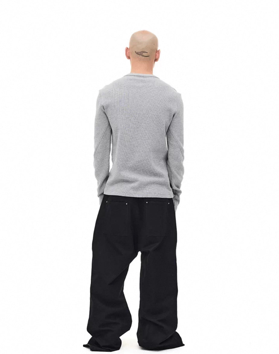 Waffle Henry Collar Long Sleeve T-Shirt