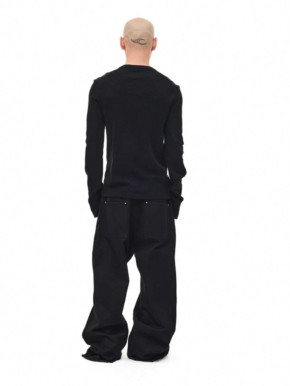 Waffle Henry Collar Long Sleeve T-Shirt
