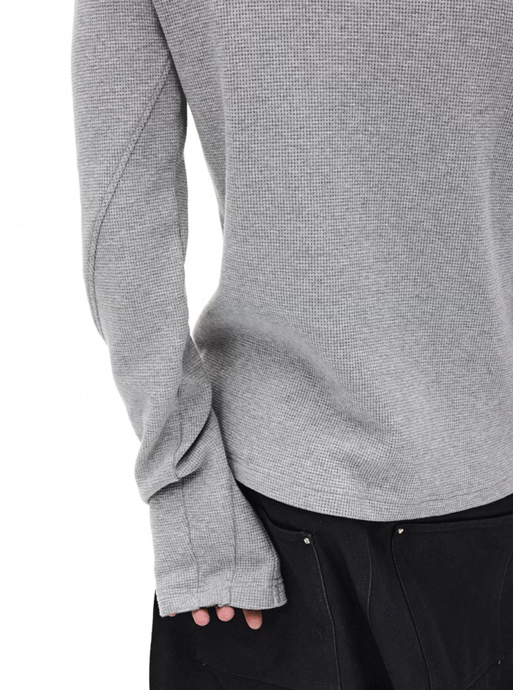 Waffle Henry Collar Long Sleeve T-Shirt