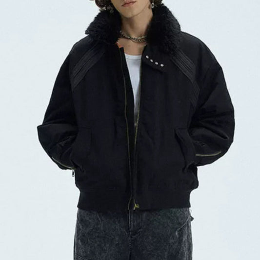 Fur Collar Padded Bomber Jacket