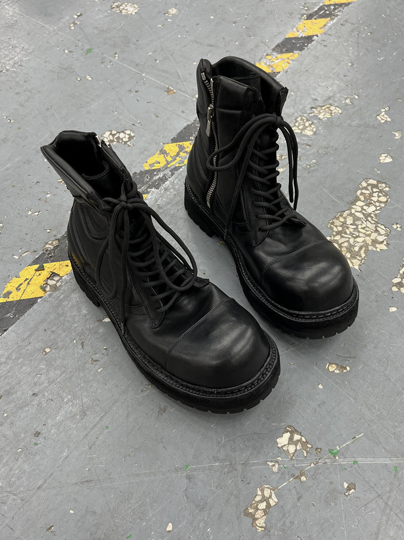 Hand stitched Paris biker boots