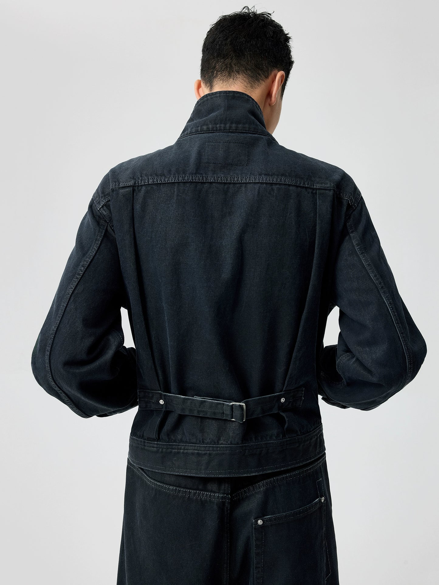 PU-Coated Wax Denim Jacket