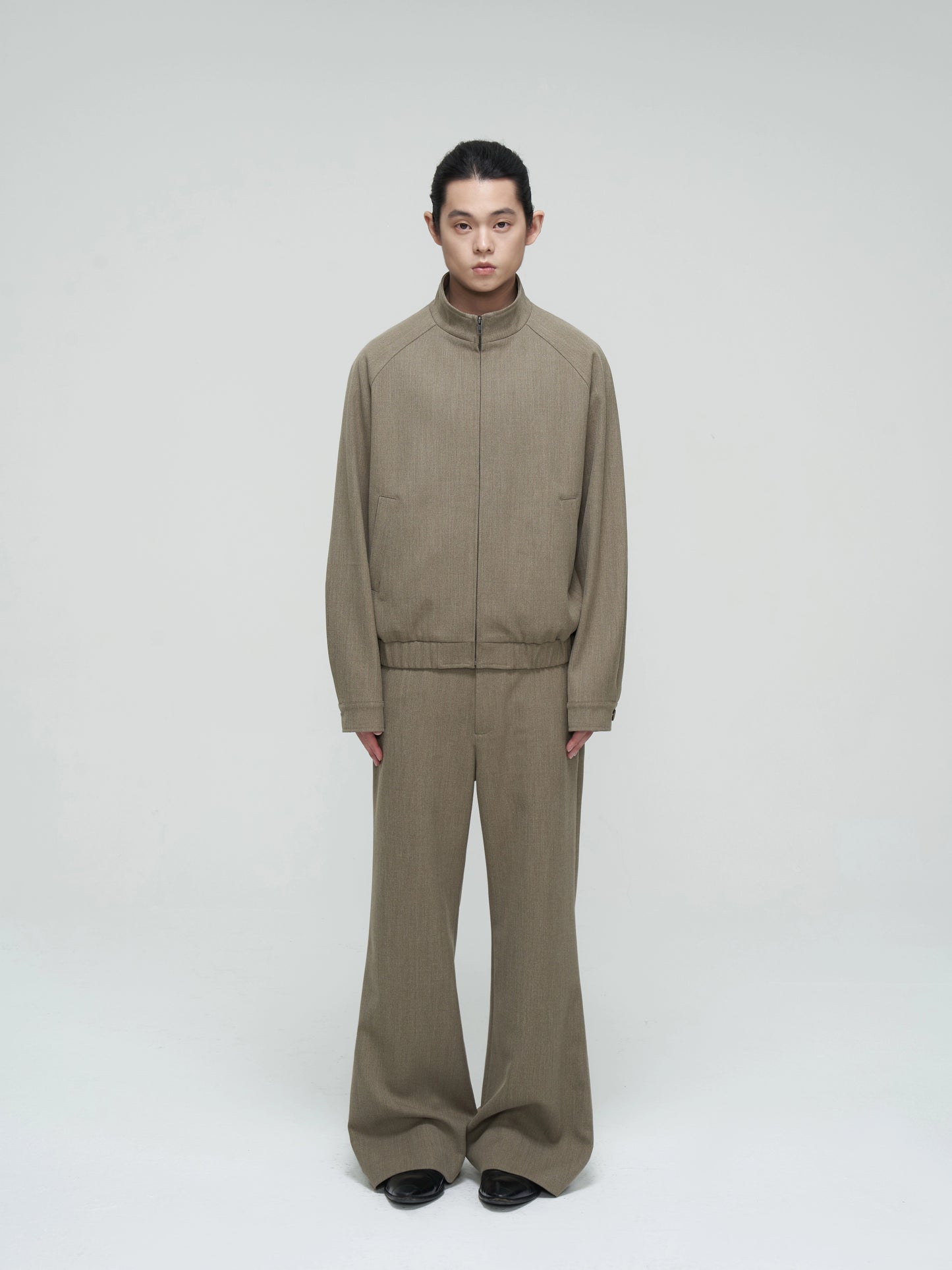 Textured Stand Collar Jacket