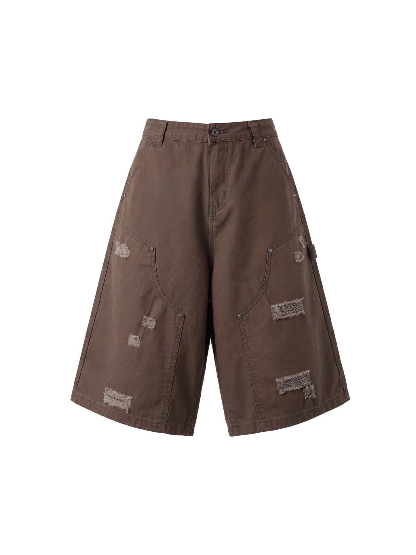 Distressed work shorts