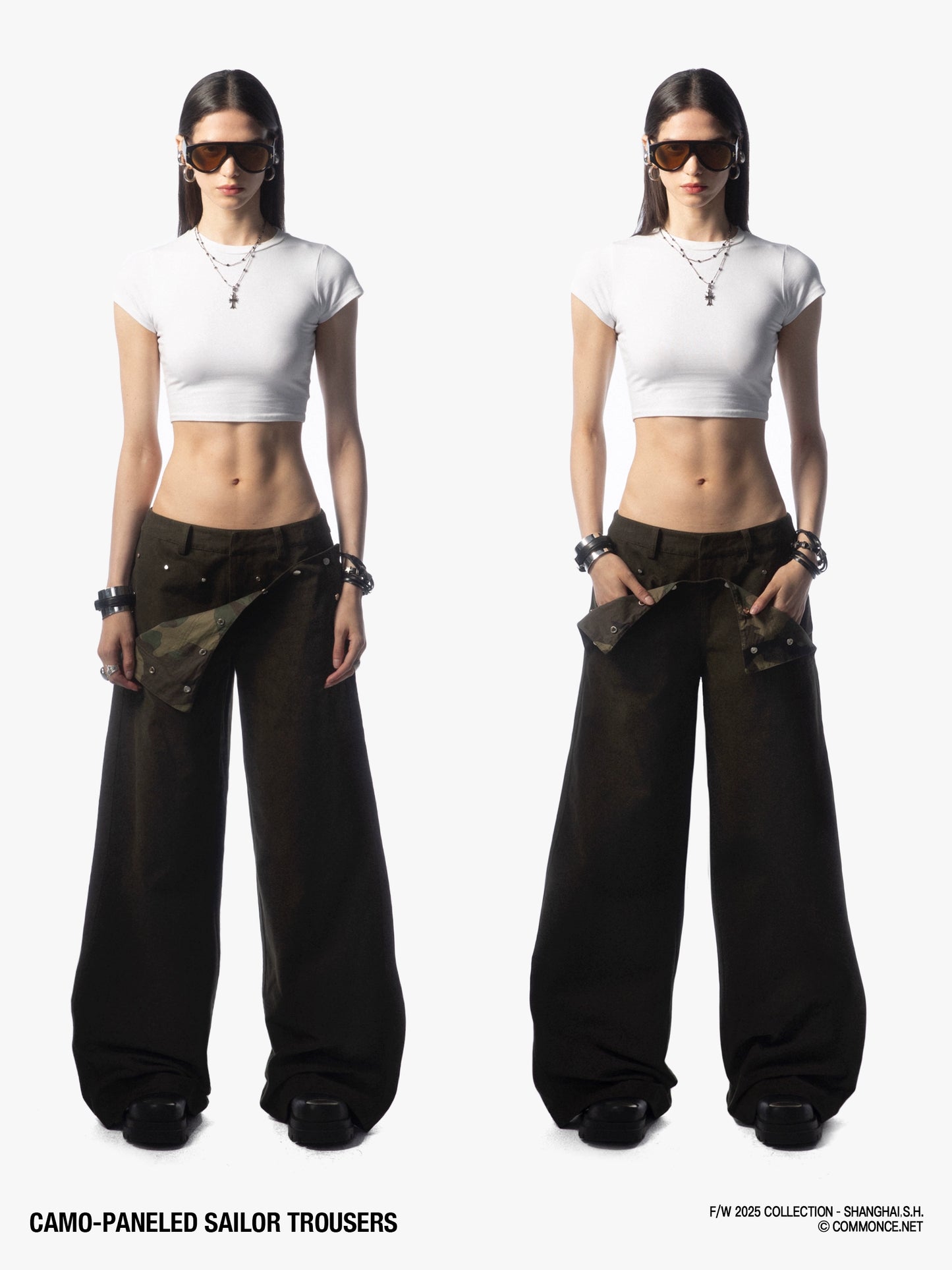 Camouflage Panelled Sailor Trouser