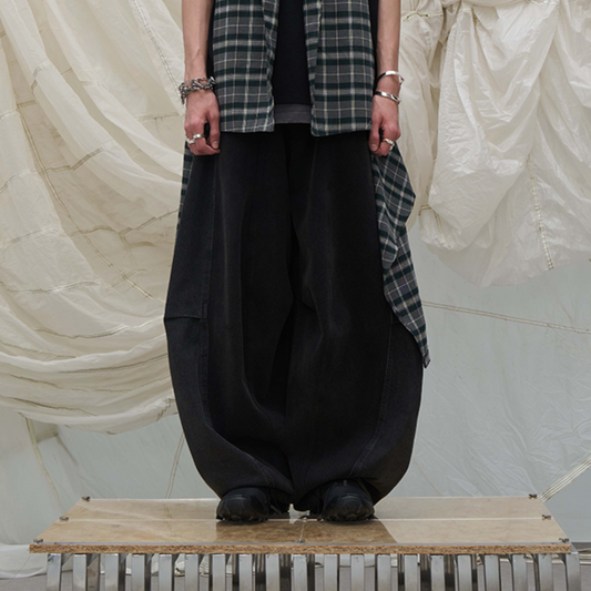 Checked docking Baggy jeans