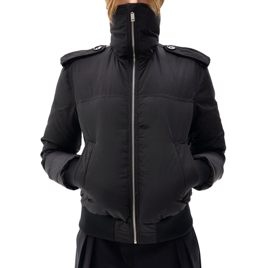 Scarf Collar Zipper Duck Down Jacket