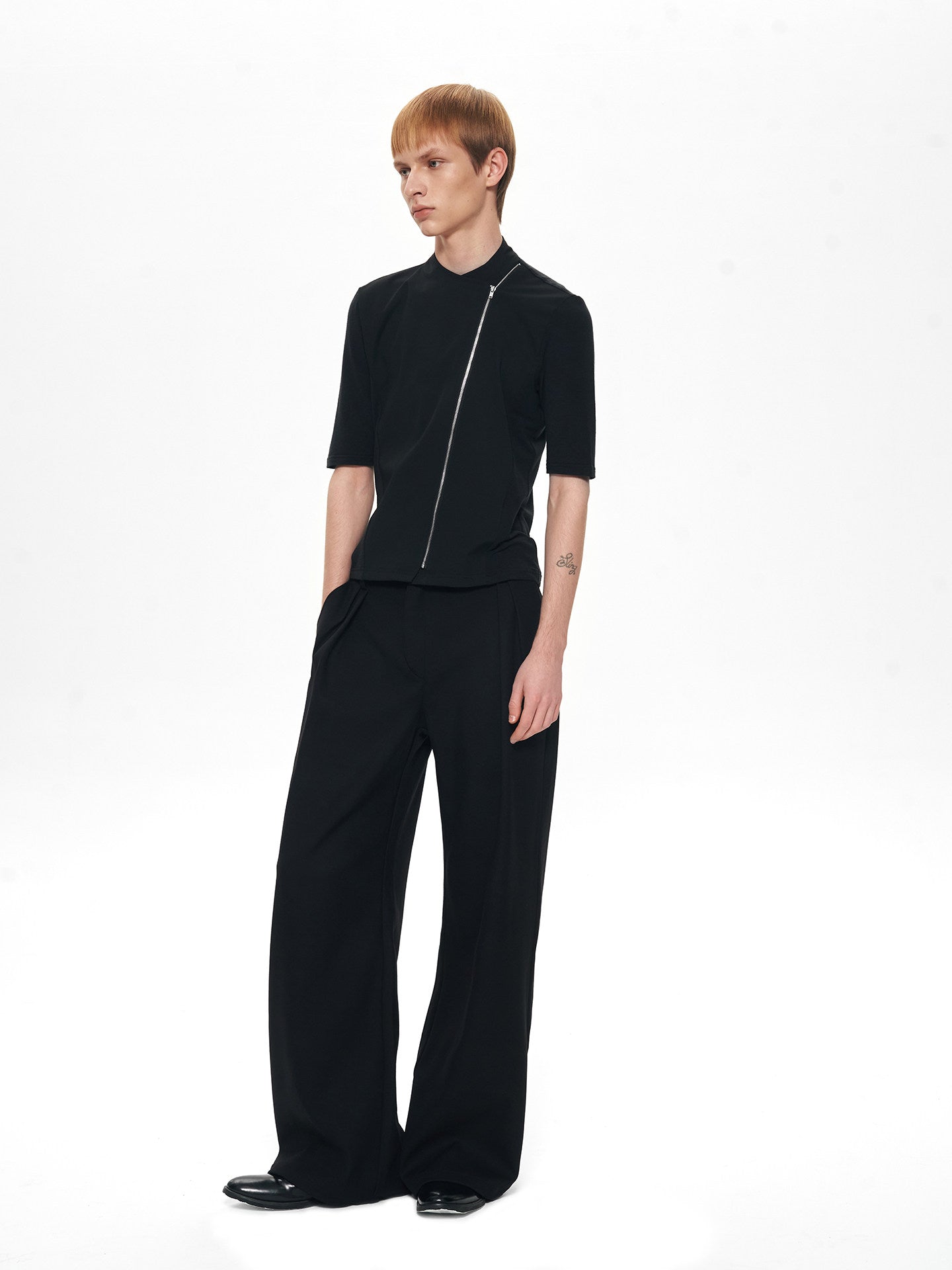 Blackview Stone Paneled Slim Fit Short Sleeve Lapel Shirt