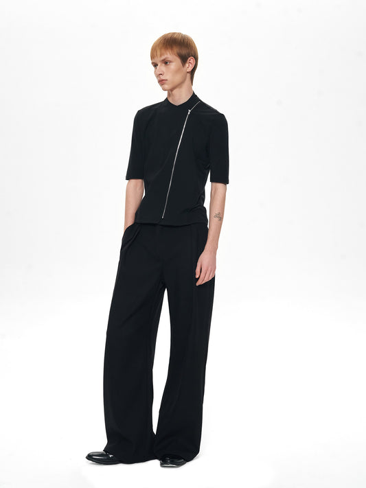 Blackview Stone Paneled Slim Fit Short Sleeve Lapel Shirt