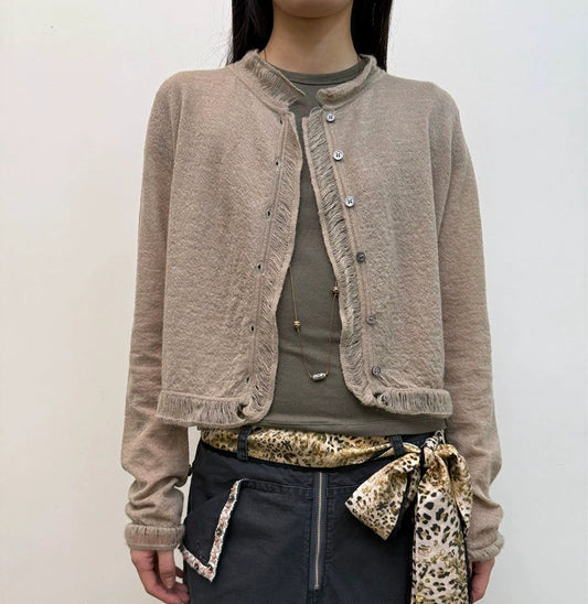 Tassel Lace Cropped Cardigan