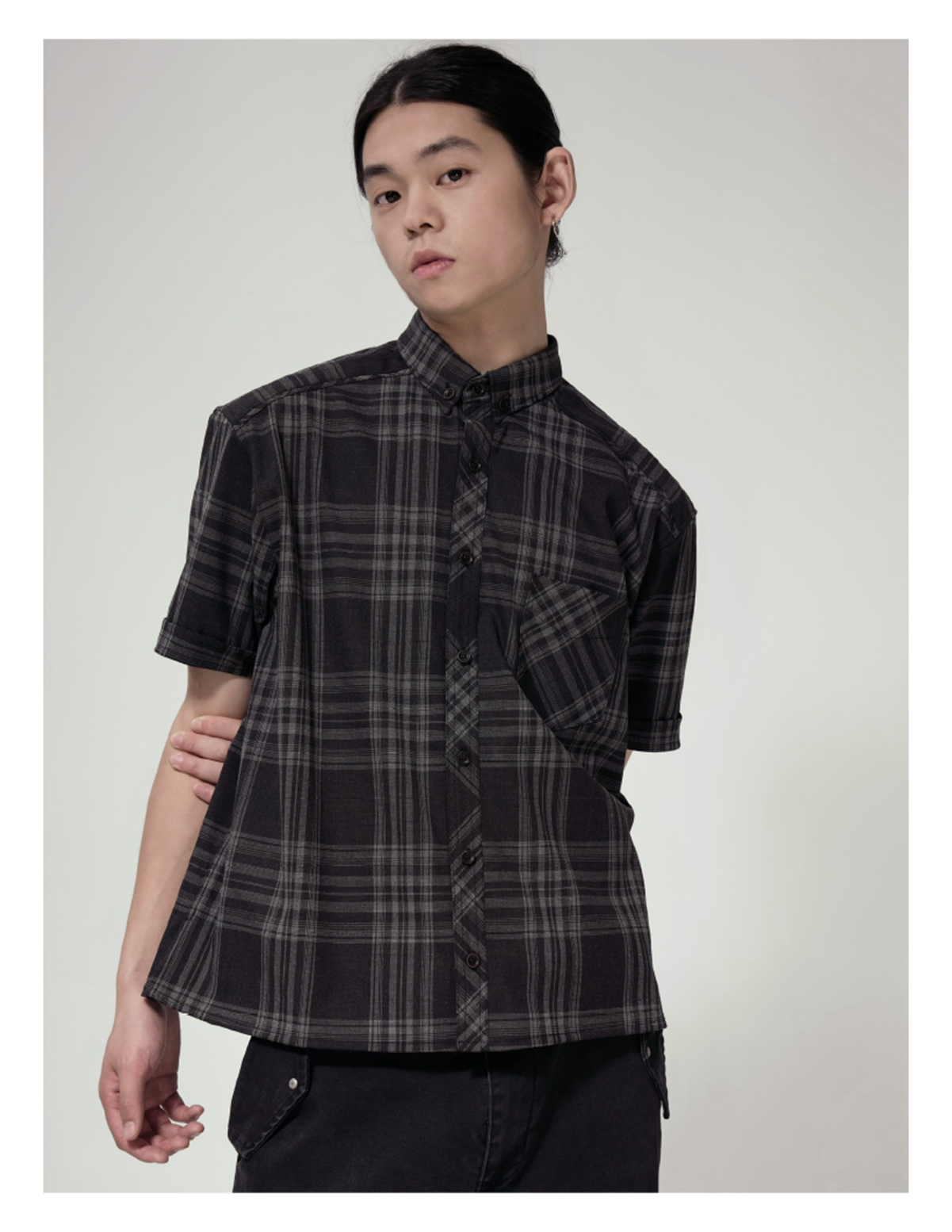Checked short-sleeve shirt
