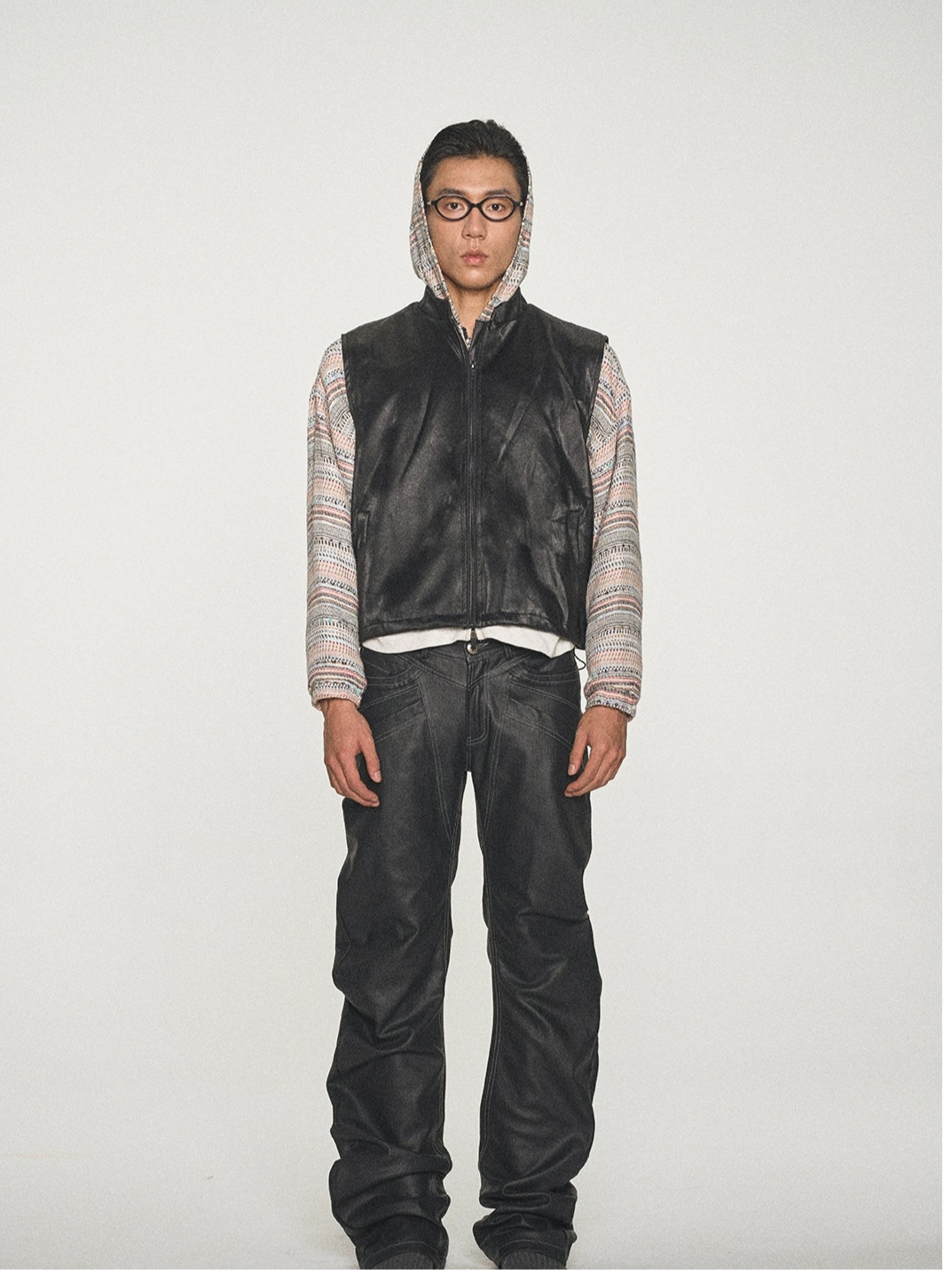 leather tailored backpack vest top