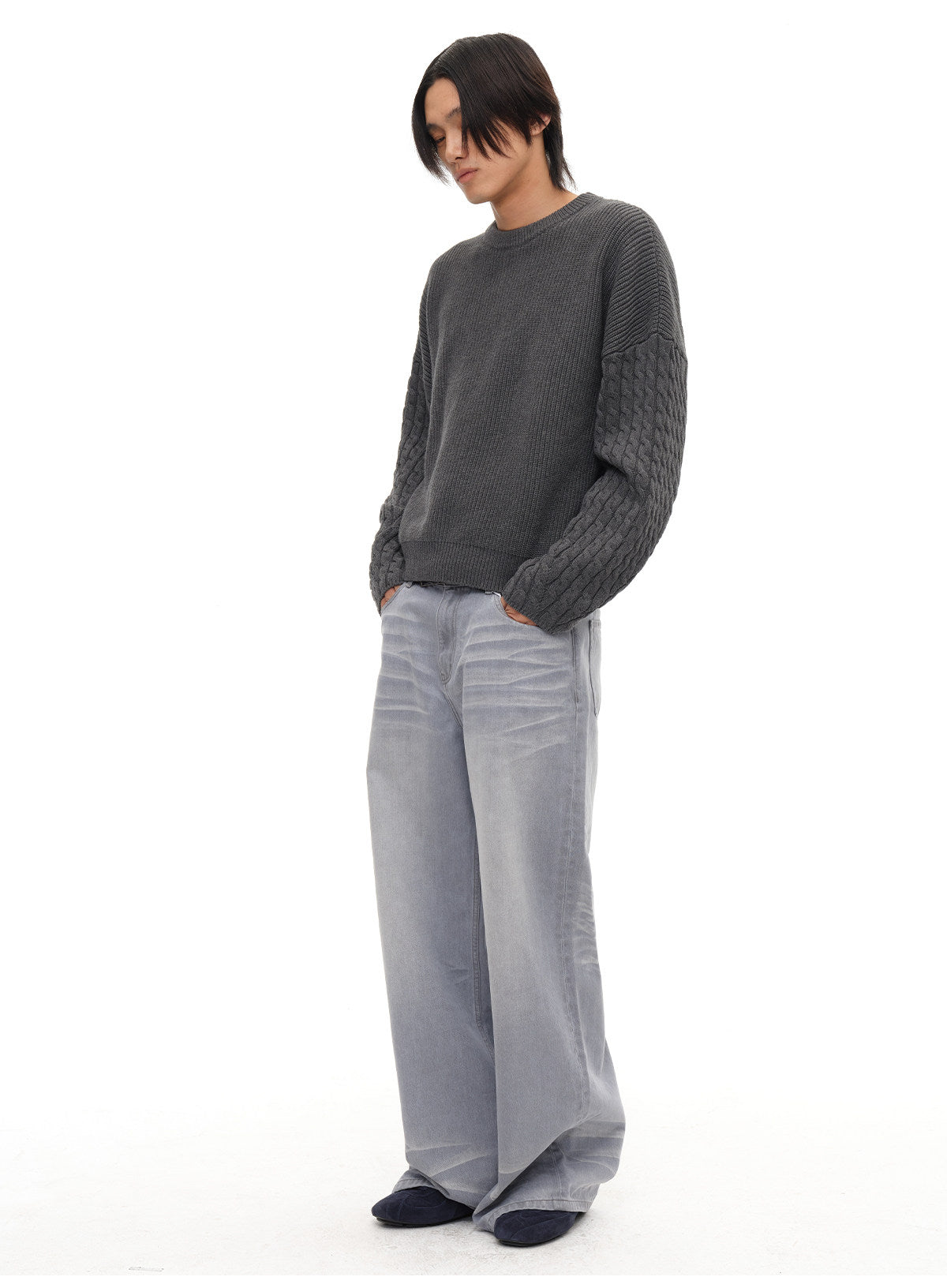 Pure cotton cable sweater