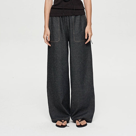 Linen Wide Leg Straight Trouser