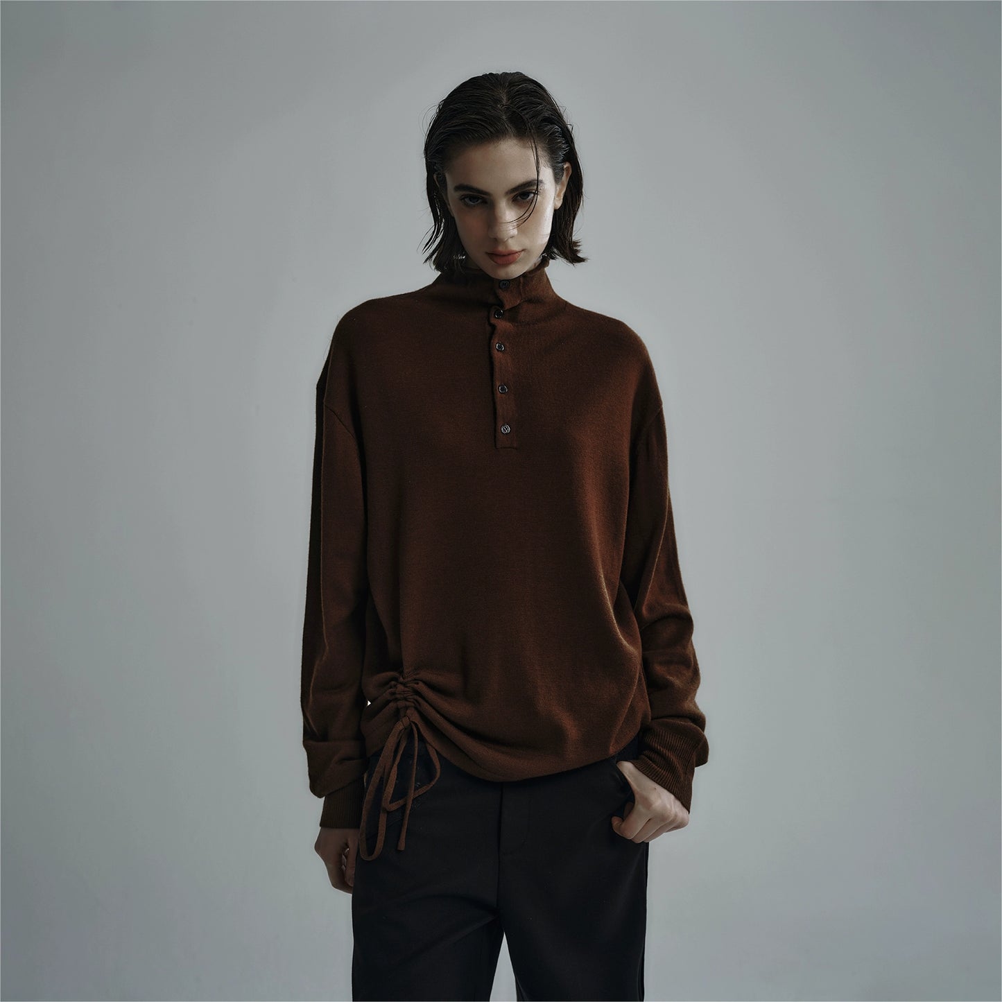 "Folded" Embroidery Wool Knit