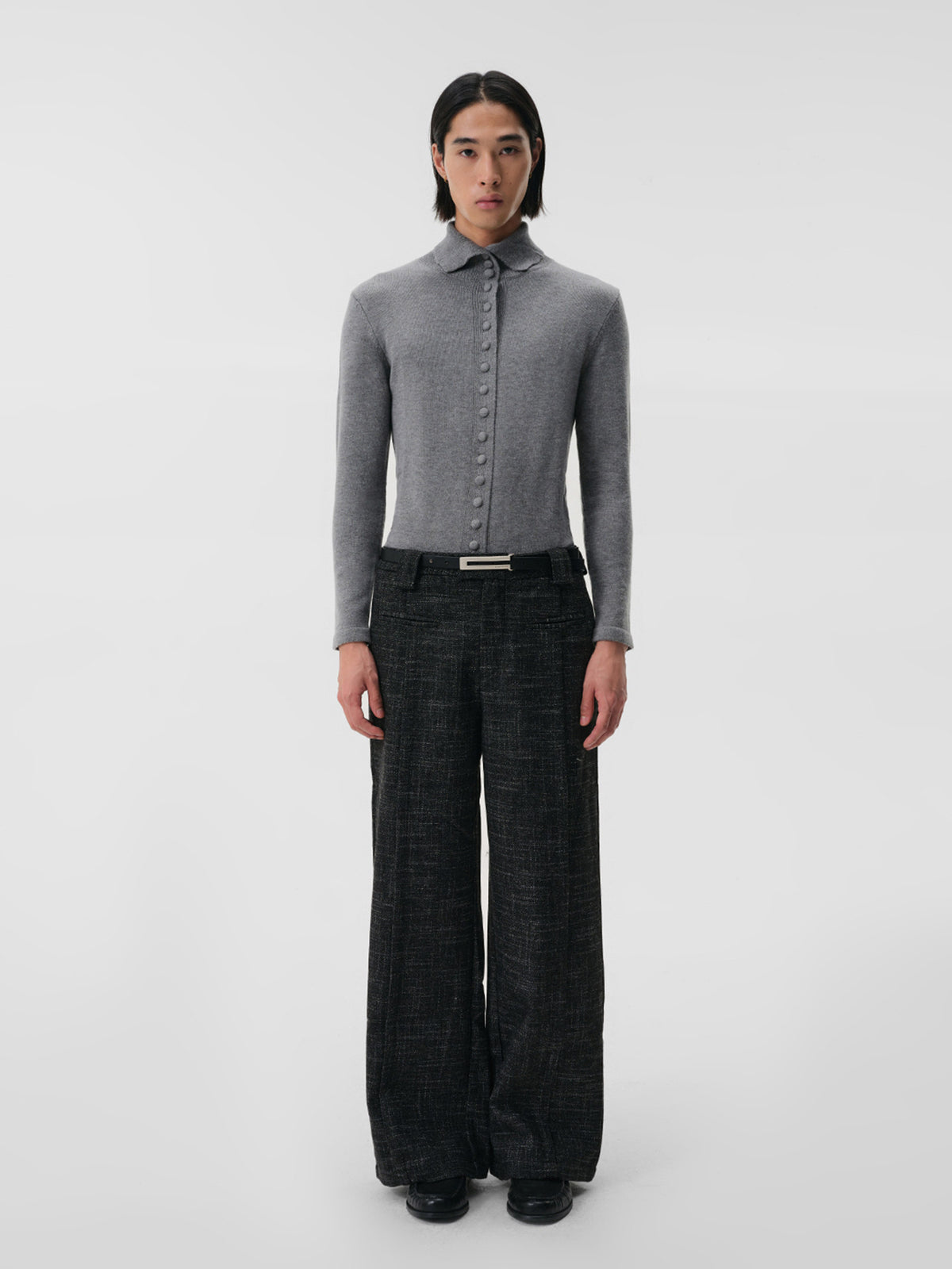 Wool Floral Button knit