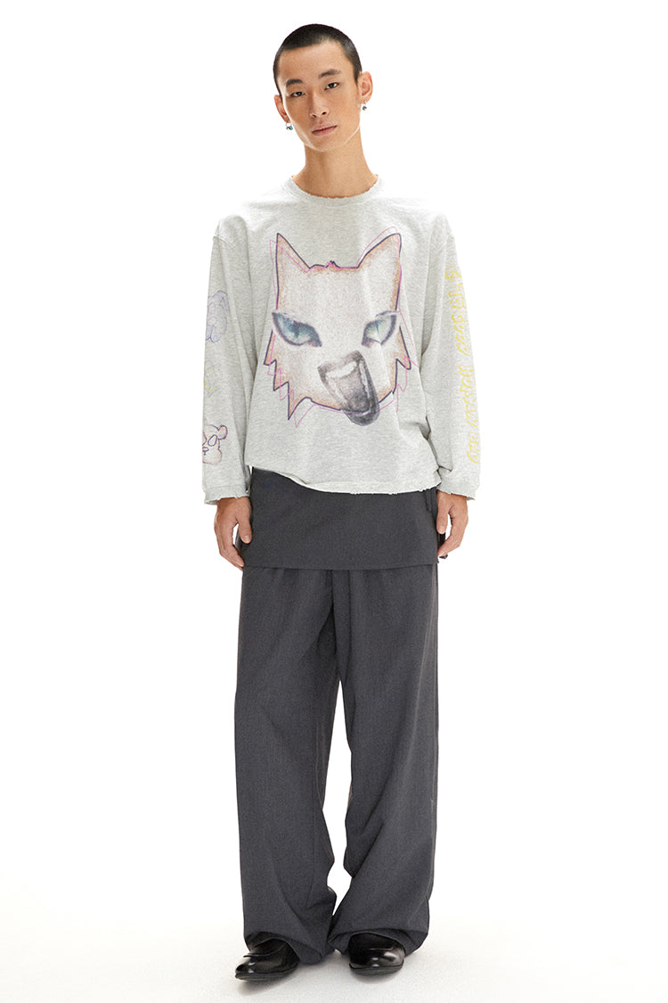 "One Song Solo" Layered straight trouser