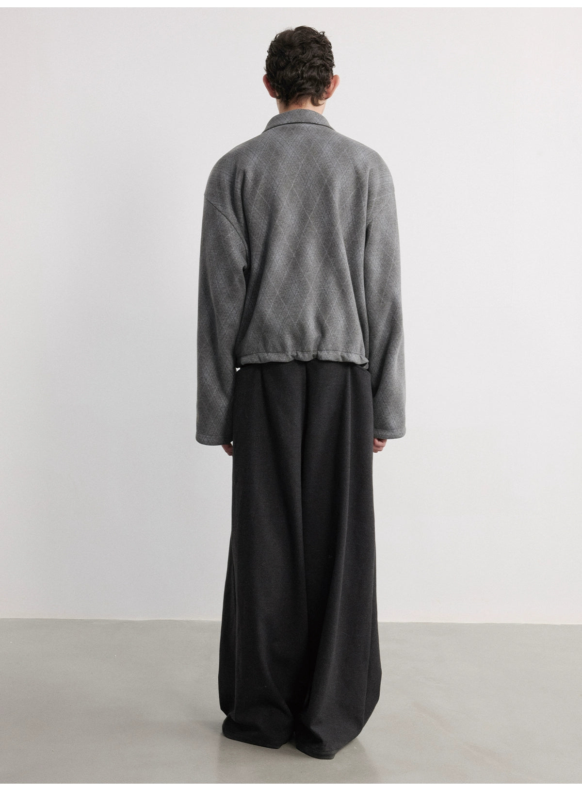 Drawstring Fleece Diamond Jacket