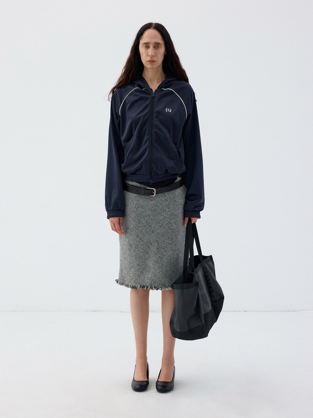 Hooded zip-up sports jacket