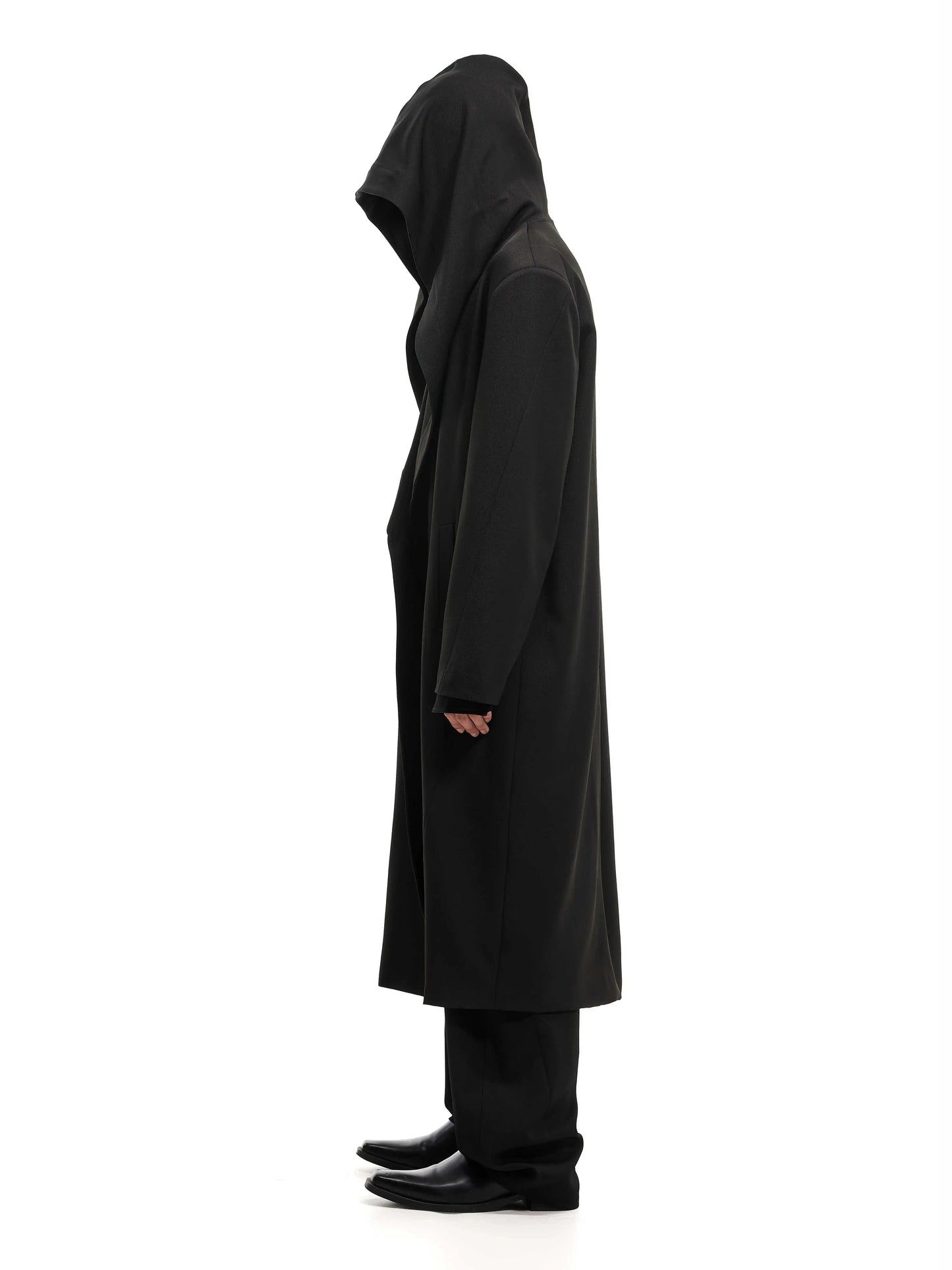 Thin Buckle Loose Hooded Trench Coat