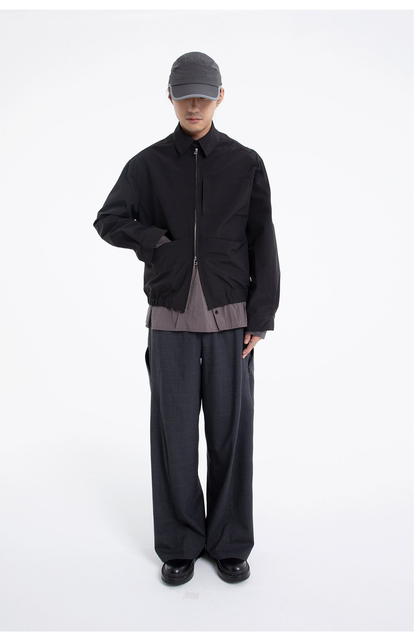 Double Zip Windproof Shirt Jacket