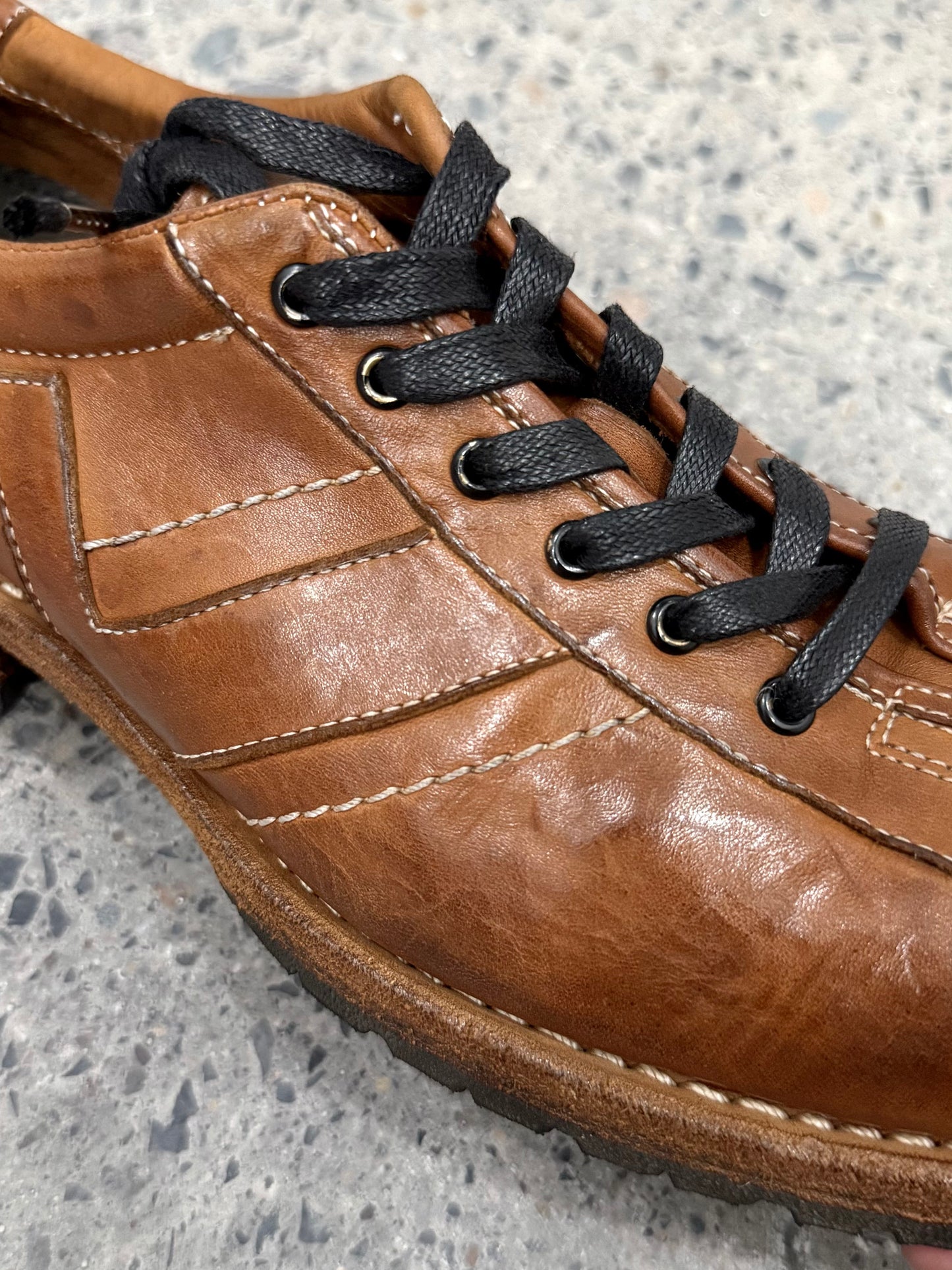Horse leather lace-up German shoes