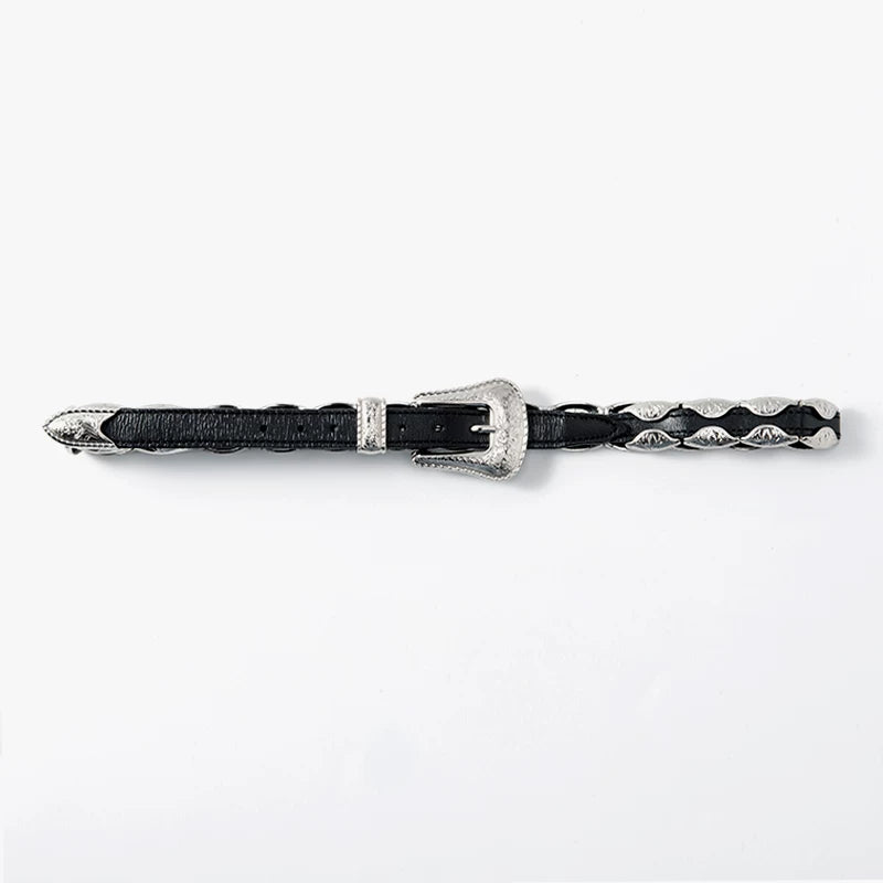 Vintage Engraved Leather Belt